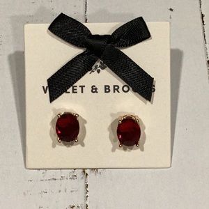 Violet & Brooks Red Stud Earrings